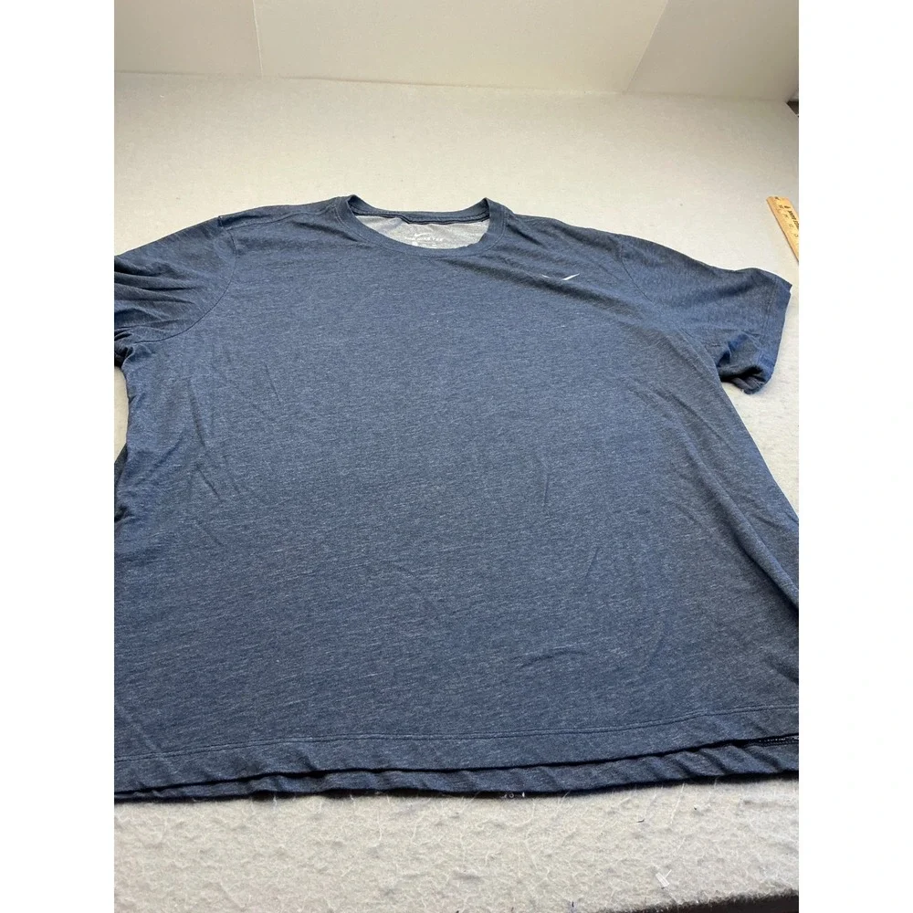 Nike T-Shirt Blue Heathered Short Sleeve Swoosh Logo 2XL Athletic AR6029-473